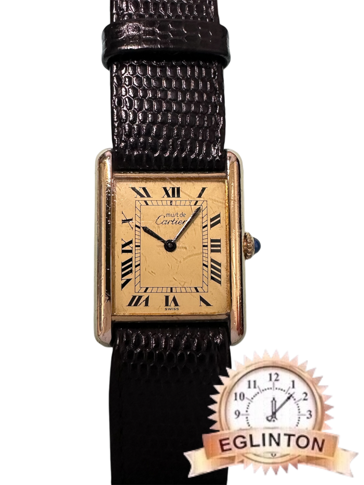 CARTIER TANK VERMEIL Vintage watch with manual winding Cal. 78-1 SILVER 925 Gold G20 BEAUTIFUL.