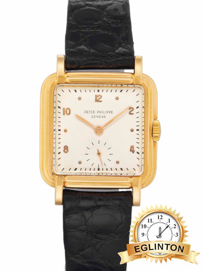 Patek Philippe 18k Gold Square-Shaped Wristwatch with Stepped Case
