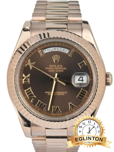 Rolex Day-Date II 41 President Chocolate Dial Rose Gold Men’s Watch 218235 "2012"