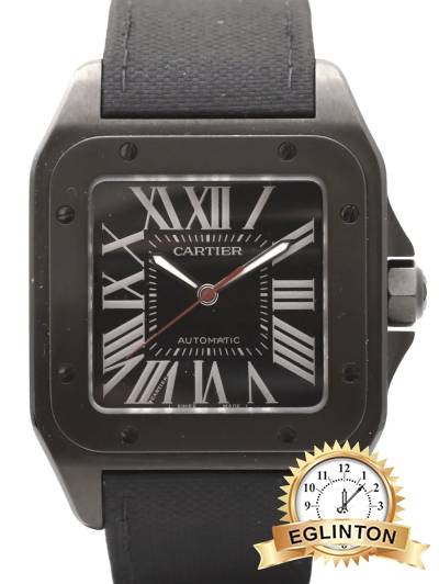 Cartier 3774 Santos 100  - Black ALDC Coating - Johny Watches