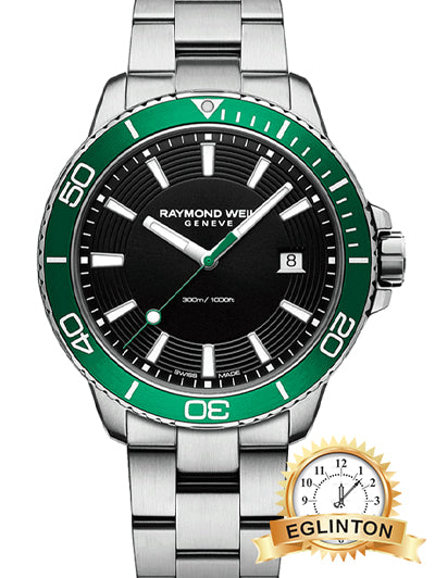 Raymond Weil Tango Green Bezel Men's Watch 8260-ST7-20001 - Johny Watches