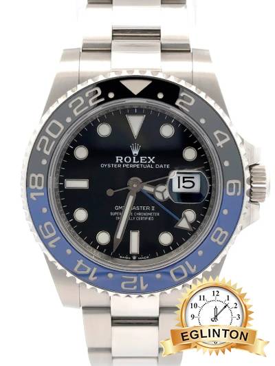 Rolex Steel GMT-Master II 40 Watch - Batman - Black Dial - Oyster Bracelet - 126710BLNR "2022" - Johny Watches