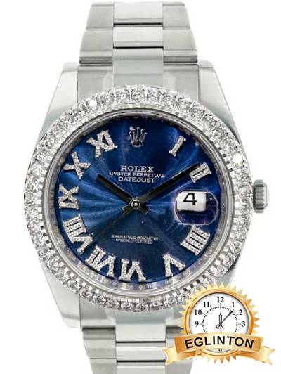 Rolex Datejust 41mm Blue 126300 with Custom Diamond Dial "2021"