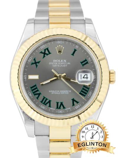 Rolex Datejust II WIMBLEDON Two-Tone 18K Yellow Gold Oyster 41mm 116333 "2012" - Johny Watches