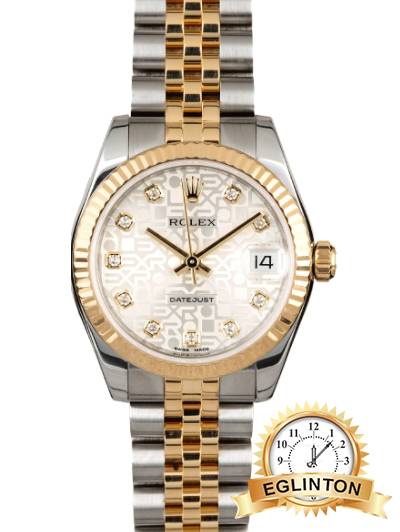 Rolex Datejust 31 Silver Jubilee Diamond Dial Fluted Bezel 18K Gold Two Tone Jubilee Ladies 178273 - Johny Watches