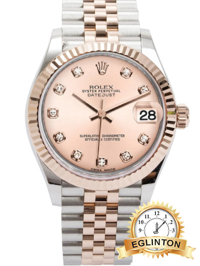 ROLEX OYSTER PERPETUAL EVEROSE GOLD AND STEEL 31MM DATEJUST WATCH - Johny Watches