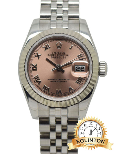 Rolex stainless steel Lady-Datejust 26mm 179174 Pink Roman "2010" - Johny Watches